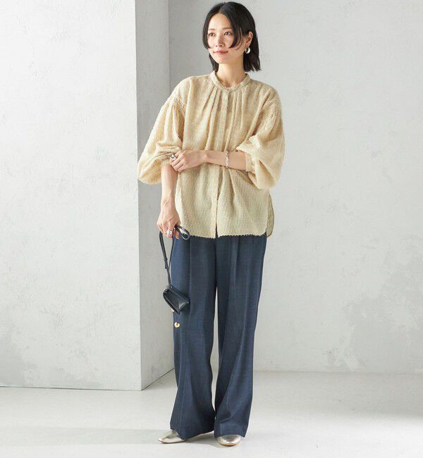 SHIPS for women「〈手洗い可能〉デニムライク 2タック ワイド パンツ」|その他|