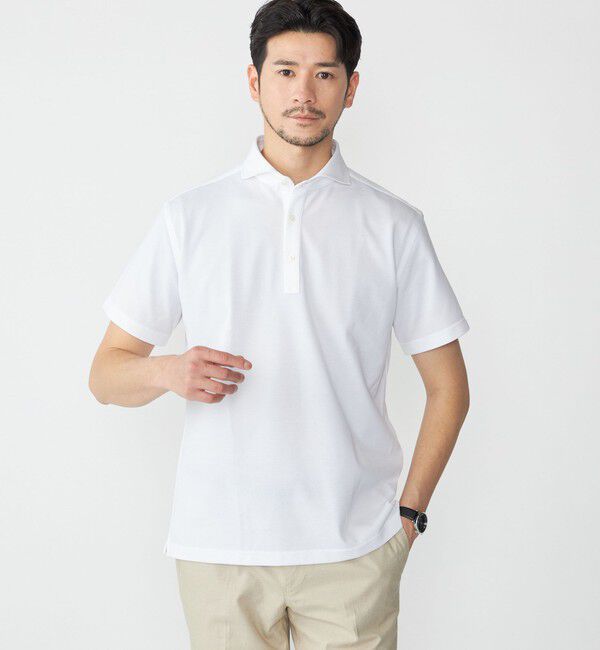 SHIPS「SHIPS: ALBINI ショートスリーブ ポロシャツ」|ポロシャツ|ホワイト
