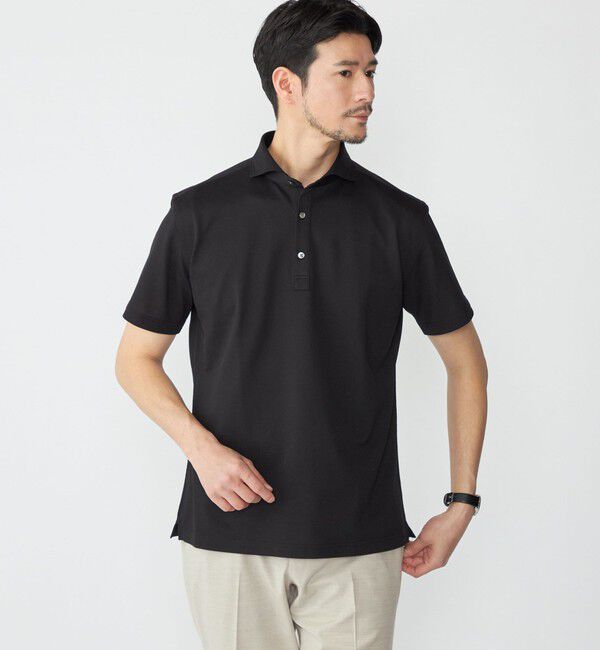 SHIPS「SHIPS: ALBINI ショートスリーブ ポロシャツ」|ポロシャツ|ブラック