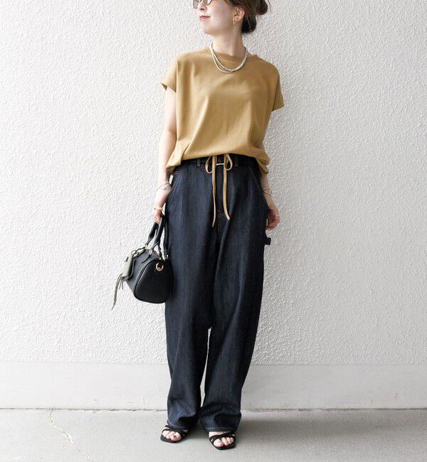 SHIPS any「SHIPS any:〈接触冷感/汗染み防止加工/洗濯機可能〉ドロスト フレンチスリーブ TEE」|Tシャツ・カットソー|