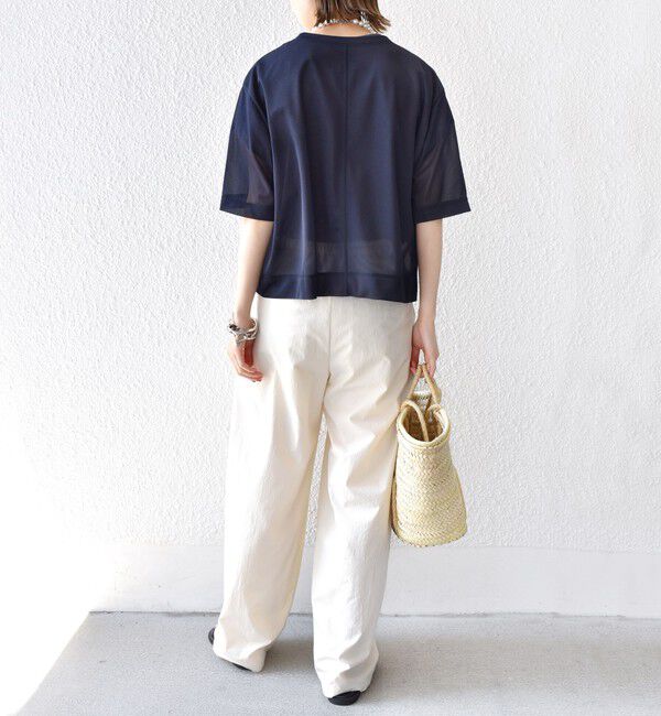 SHIPS for women「〈手洗い可能〉シアー トリコット ショート スリーブ プルオーバー」|Tシャツ・カットソー|