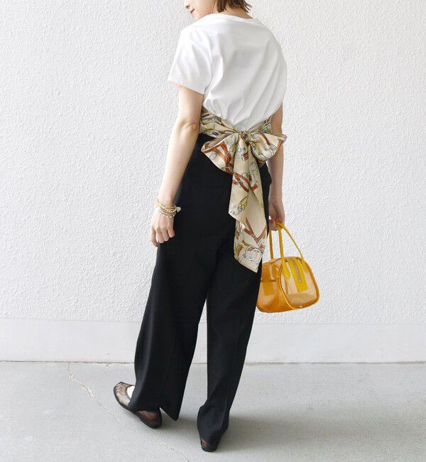 SHIPS for women「【WEB限定】〈手洗い可能〉スカーフ コンビ TEE」|Tシャツ・カットソー|