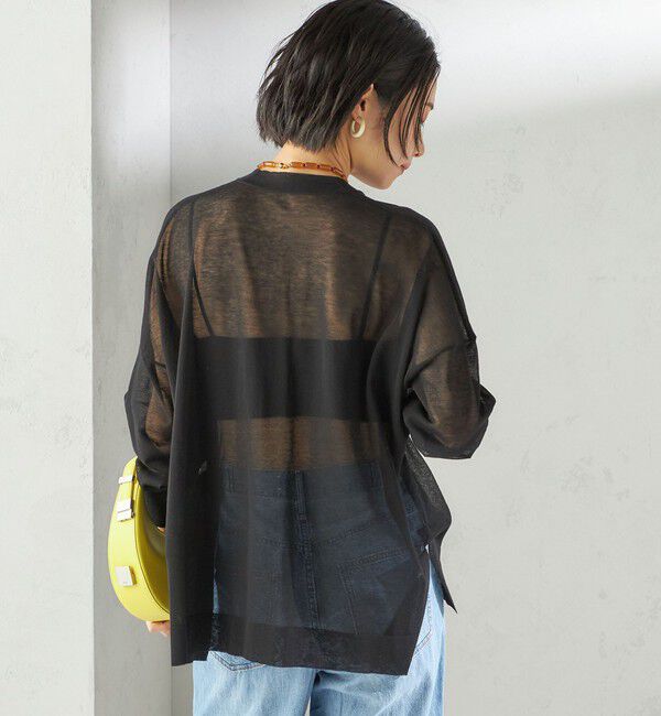 SHIPS for women「〈手洗い可能〉18G コットン ナイロン Vネック 1 ボタン カーディガン」|カーディガン|