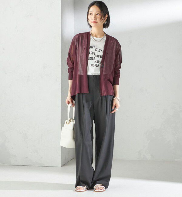 SHIPS for women「〈手洗い可能〉18G コットン ナイロン Vネック 1 ボタン カーディガン」|カーディガン|