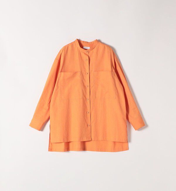 SHIPS any「SHIPS any:〈洗濯機可能〉リネン ミックス スタンドカラー ポケット シャツ 25SS 2」|シャツ・ブラウス|
