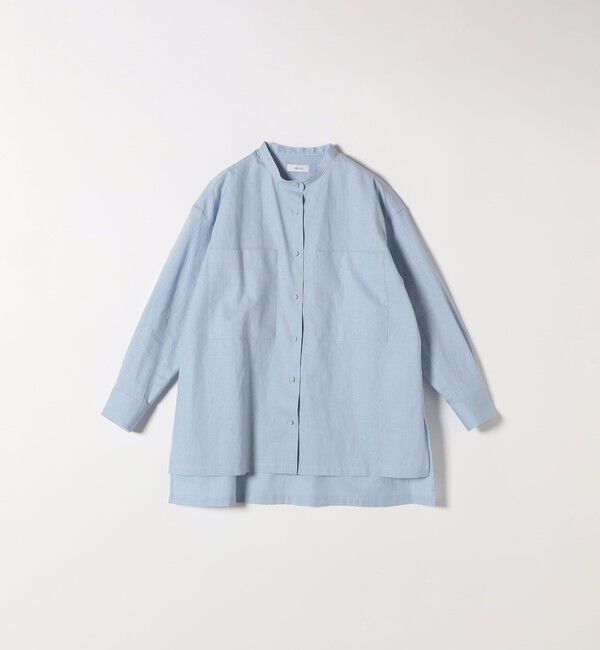 SHIPS any「SHIPS any:〈洗濯機可能〉リネン ミックス スタンドカラー ポケット シャツ 25SS 2」|シャツ・ブラウス|