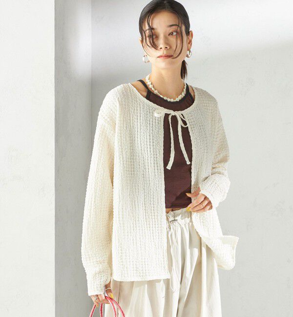 SHIPS for women「maroba:〈手洗い可能〉2WAY ラッシュ カーディガン」|その他|オフホワイト