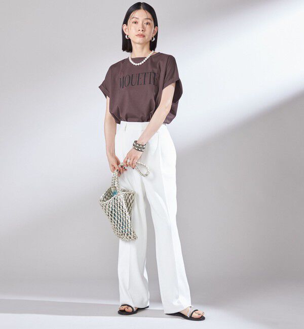 SHIPS for women「〈UVカット / 吸水速乾 / 手洗い可能〉合繊 タック センター プレス パンツ」|スラックス|