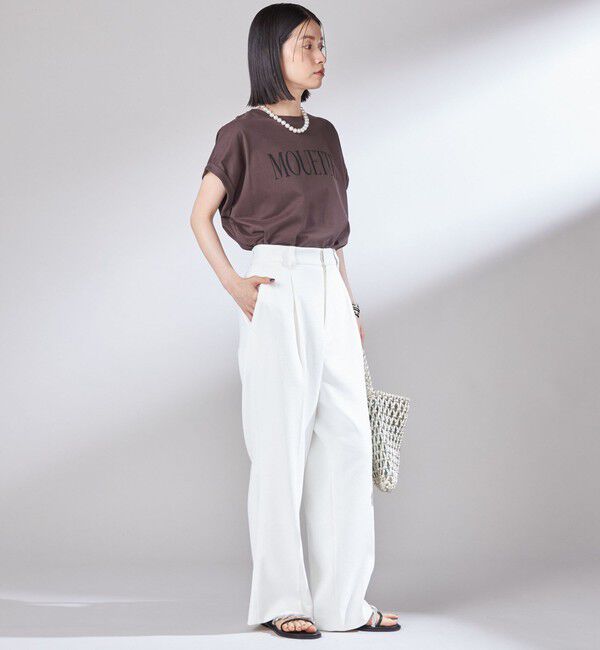 SHIPS for women「〈UVカット / 吸水速乾 / 手洗い可能〉合繊 タック センター プレス パンツ」|スラックス|