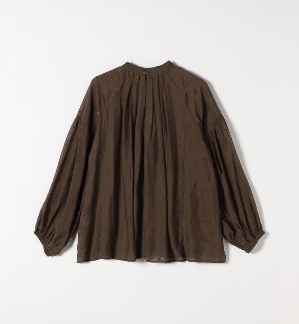 SHIPS any「【WEB限定】SHIPS any:〈手洗い可能〉シアー ドット スタンドカラー パフ ギャザー ブラウス」|シャツ・ブラウス|