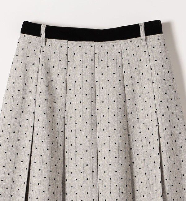 quaranciel「quaranciel:〈洗濯機可能〉フロッキー ドット ストライプ フレア スカート」|フレア|