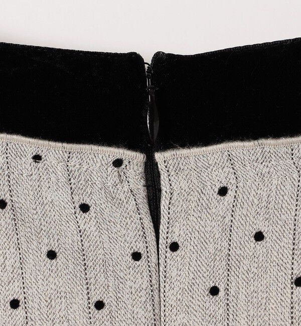 quaranciel「quaranciel:〈洗濯機可能〉フロッキー ドット ストライプ フレア スカート」|フレア|