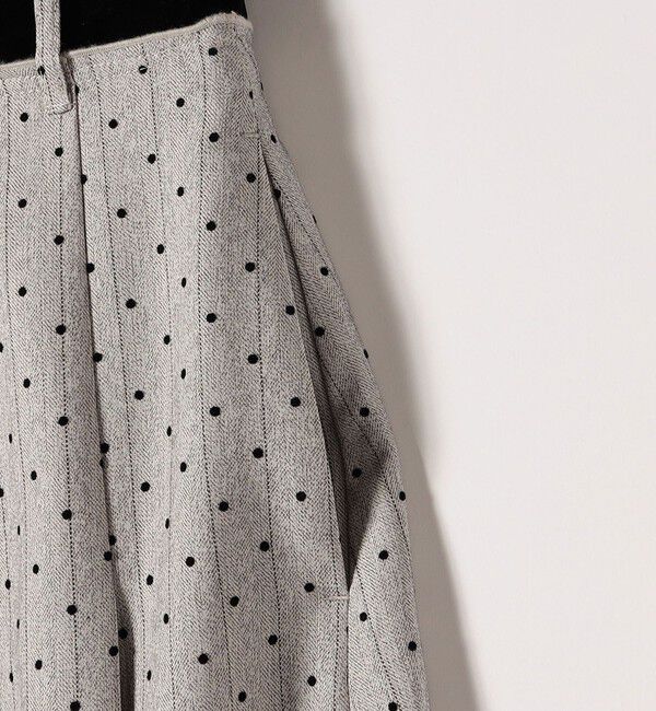 quaranciel「quaranciel:〈洗濯機可能〉フロッキー ドット ストライプ フレア スカート」|フレア|