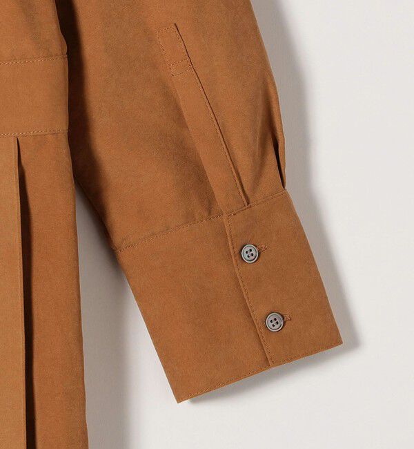 SHIPS any「SHIPS any:〈洗濯機可能〉ピーチスキン サイド プリーツ バンドカラー シャツ ワンピース」|ワンピース|