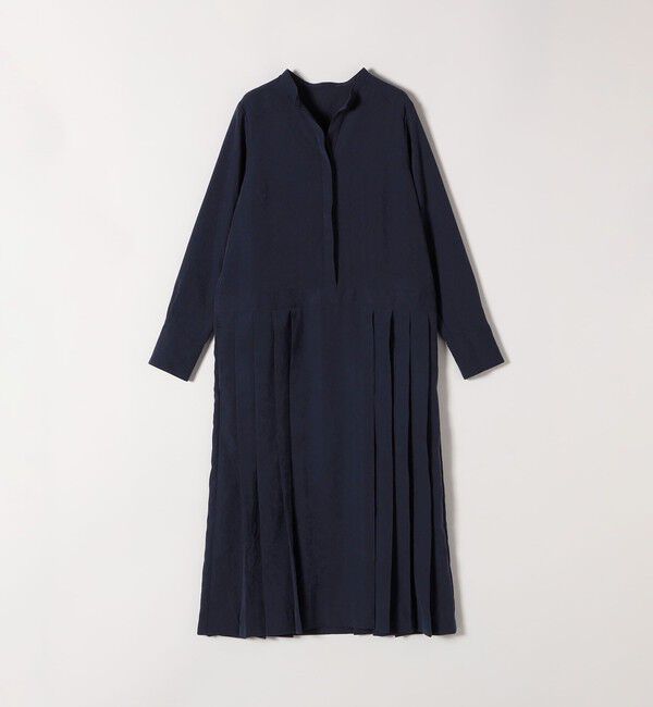 SHIPS any「SHIPS any:〈洗濯機可能〉ピーチスキン サイド プリーツ バンドカラー シャツ ワンピース」|ワンピース|