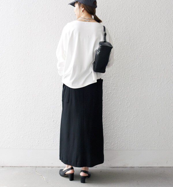 SHIPS any「SHIPS any:〈接触冷感/汗染み防止加工/洗濯機可能〉ボートネック ワイド ロンTEE」|Tシャツ・カットソー|