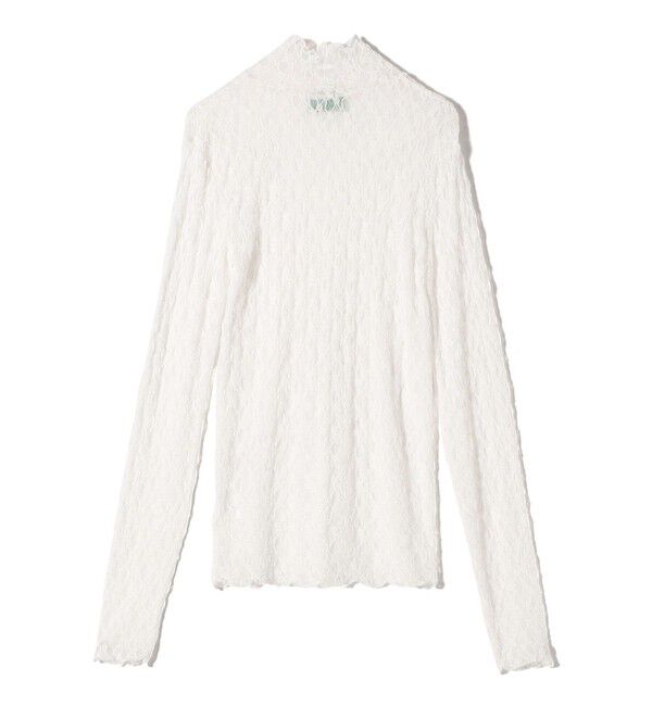 SHIPS for women「SHIPS NINE CASE:〈手洗い可能〉シアー レース ハイネック プルオーバー」|Tシャツ・カットソー|
