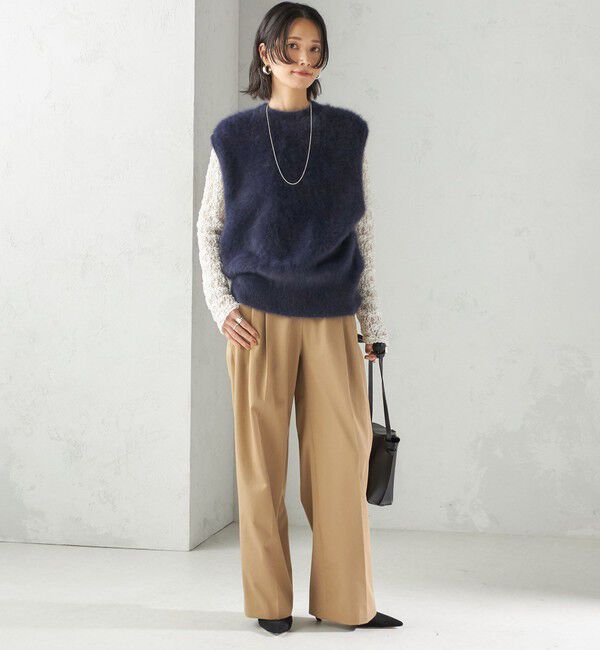 SHIPS for women「〈洗濯機可能〉ハイカウント ツイル 2タック ワイド パンツ」|その他|