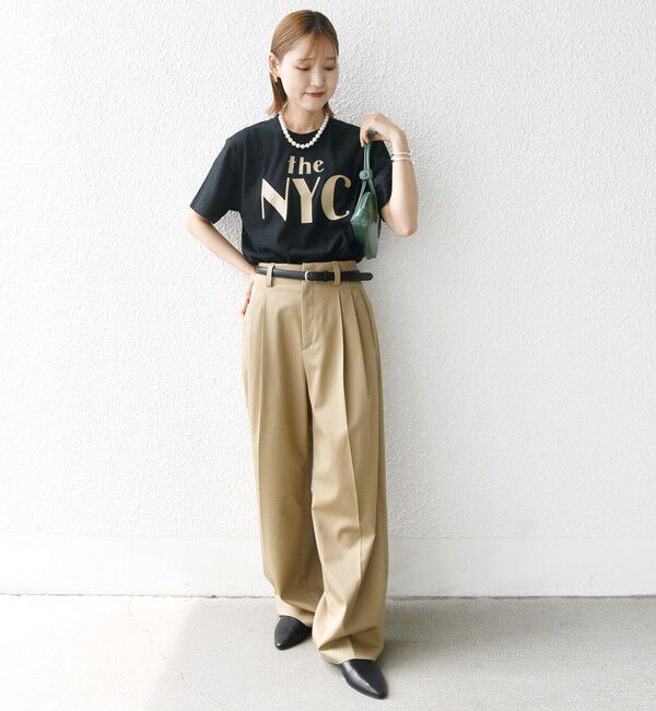 SHIPS for women「〈洗濯機可能〉ハイカウント ツイル 2タック ワイド パンツ」|その他|