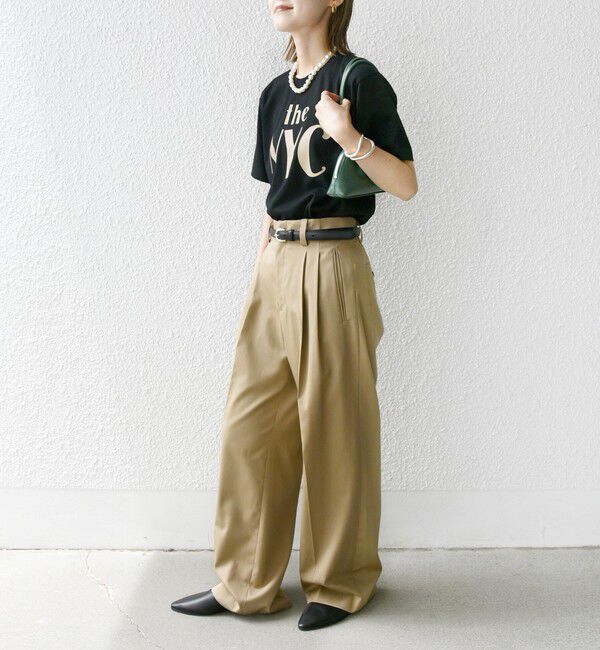 SHIPS for women「〈洗濯機可能〉ハイカウント ツイル 2タック ワイド パンツ」|その他|