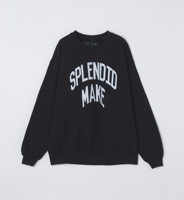 SHIPS「【SHIPS別注】THE DAY ON THE BEACH: プリント クルーネック トレーナー」|スウェット・ジャージ|ブラック