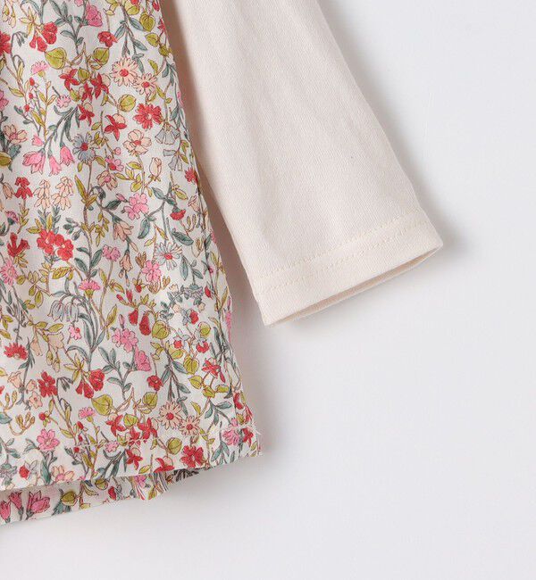 SHIPS KIDS「SHIPS KIDS:70～80cm / フラワー 長袖 セット ロンパース」|ロンパース|