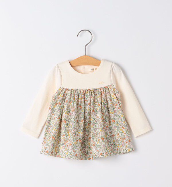 SHIPS KIDS「SHIPS KIDS:70～80cm / フラワー 長袖 セット ロンパース」|ロンパース|