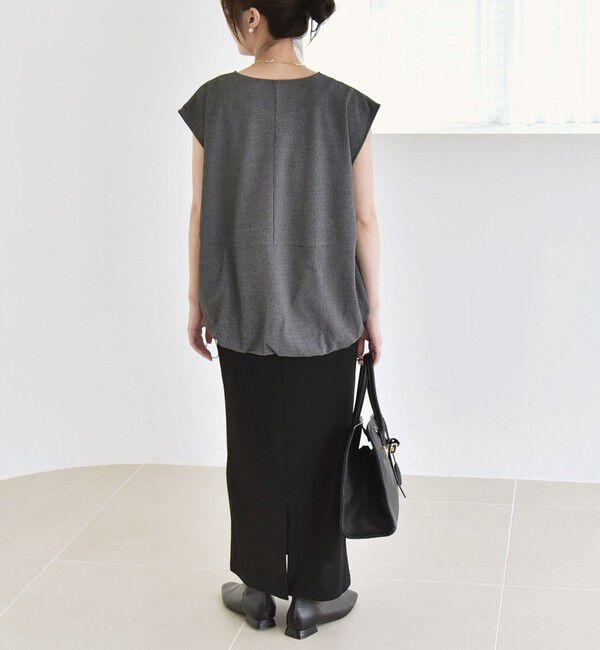 quaranciel「quaranciel:〈手洗い可能〉カット ジョーゼット ドロスト ジップ ベスト」|ベスト・ジレ|