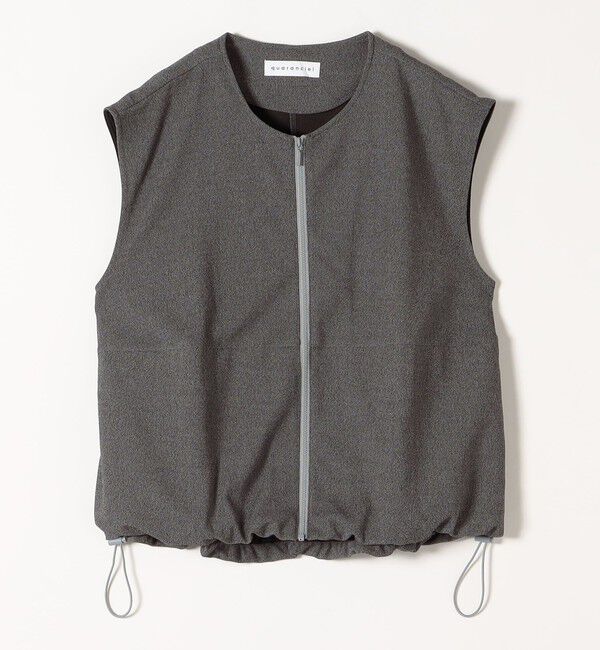quaranciel「quaranciel:〈手洗い可能〉カット ジョーゼット ドロスト ジップ ベスト」|ベスト・ジレ|