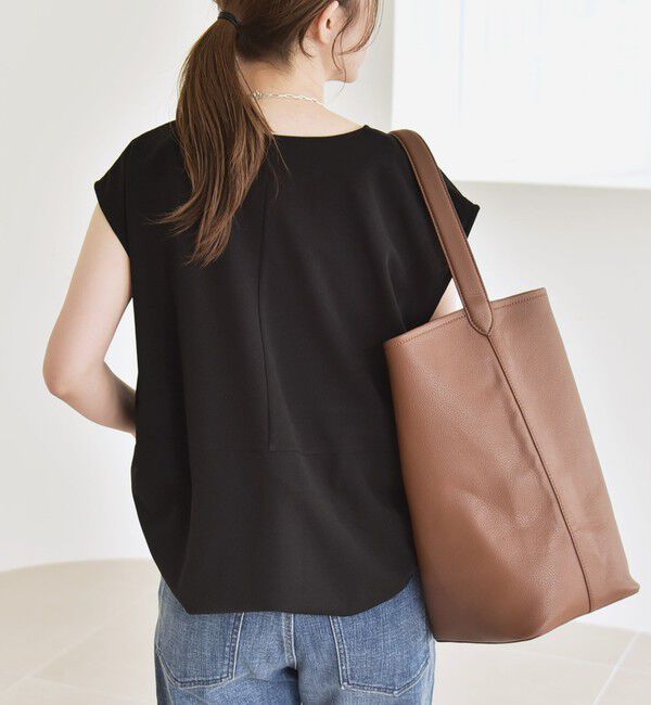 quaranciel「quaranciel:〈手洗い可能〉カット ジョーゼット ドロスト ジップ ベスト」|ベスト・ジレ|