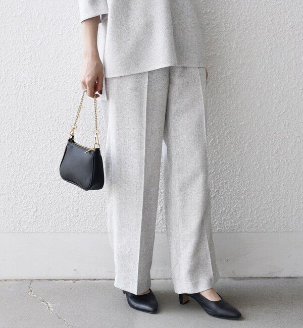 SHIPS any「SHIPS any:〈洗濯機可能〉ツイード ライク マリン パンツ［NAVY BLUE］」|スラックス|