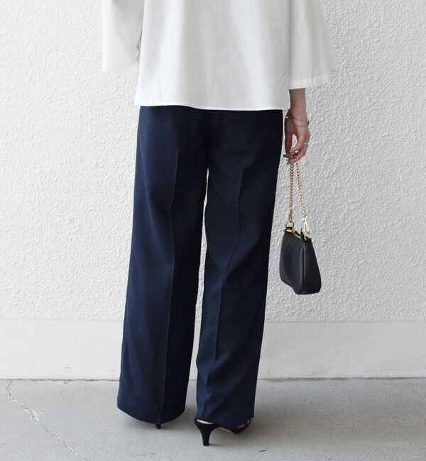 SHIPS any「SHIPS any:〈洗濯機可能〉ツイード ライク マリン パンツ［NAVY BLUE］」|スラックス|