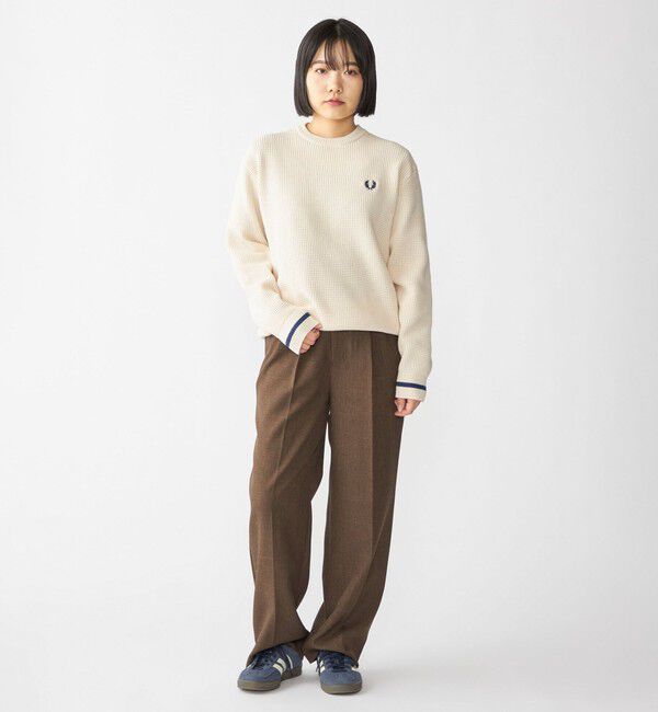 SHIPS「【SHIPS別注】FRED PERRY: シングル ティップ ワッフル ニット」|ニット・セーター|