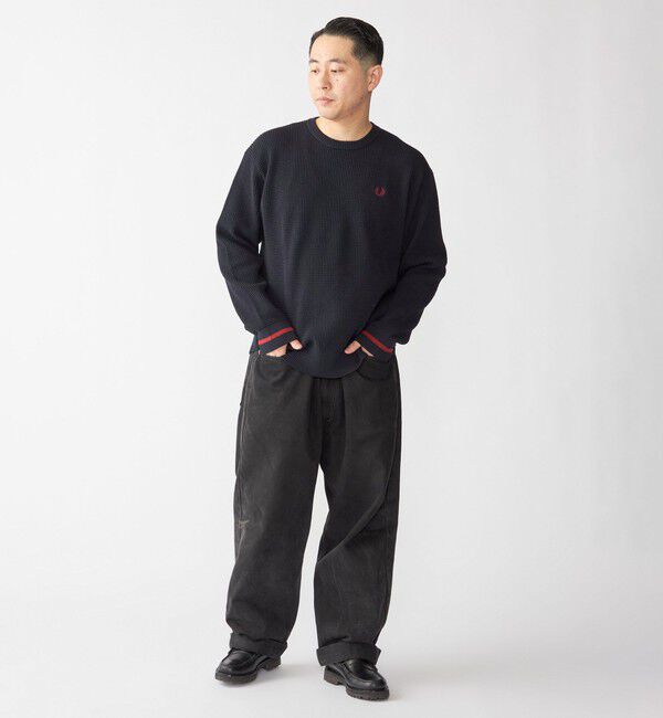 SHIPS「【SHIPS別注】FRED PERRY: シングル ティップ ワッフル ニット」|ニット・セーター|