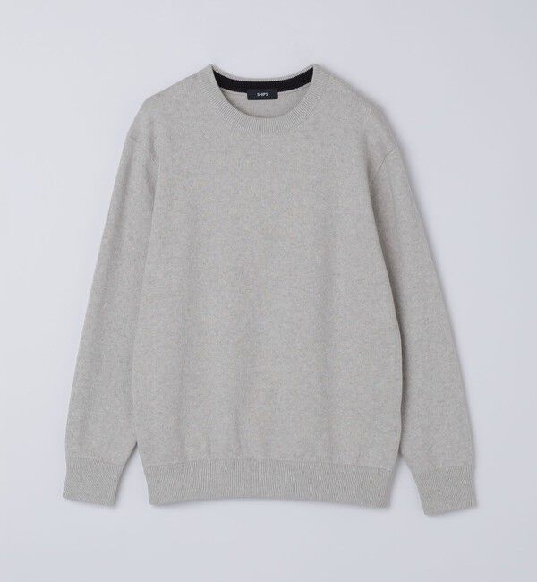 SHIPS「SHIPS:〈洗濯機可能〉 コットン カシミヤ ソリッド クルーネック ニット」|ニット・セーター|ライトグレー