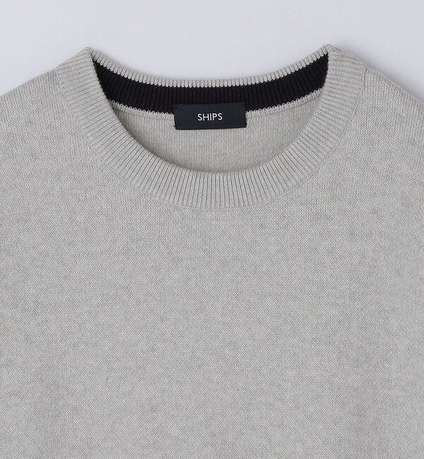 SHIPS「SHIPS:〈洗濯機可能〉 コットン カシミヤ ソリッド クルーネック ニット」|ニット・セーター|