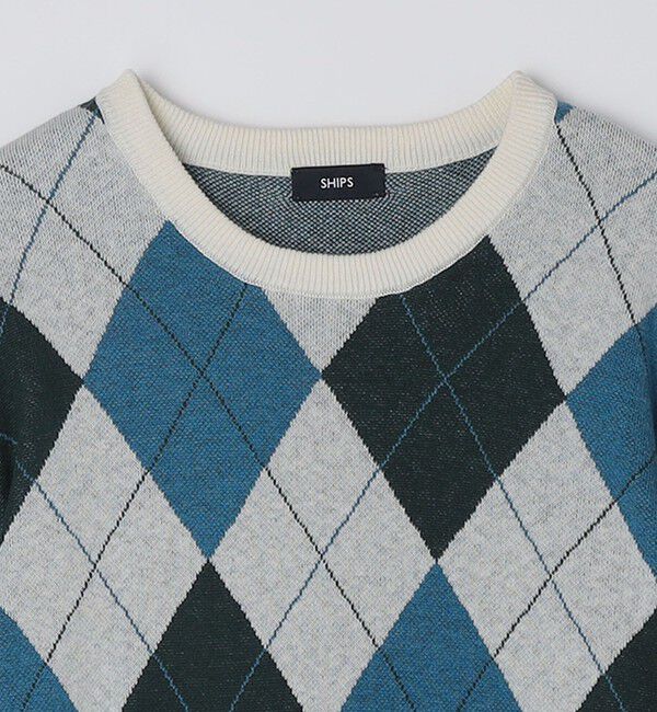 SHIPS「SHIPS: 12ゲージ アーガイル クルーネック ニット」|ニット・セーター|