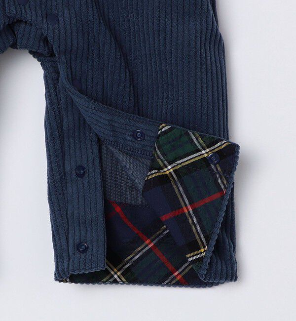 SHIPS KIDS「SHIPS KIDS:70～80cm / フェイク オーバーオール ロンパース」|ロンパース|