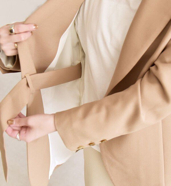 quaranciel「quaranciel:〈洗濯機可能〉ダブルクロス ベルト デザイン 3way テーラード ジャケット」|テーラードジャケット|