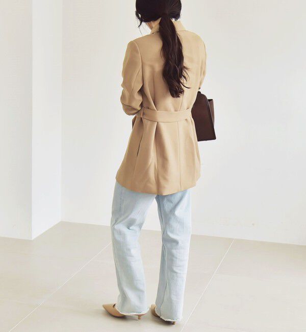 quaranciel「quaranciel:〈洗濯機可能〉ダブルクロス ベルト デザイン 3way テーラード ジャケット」|テーラードジャケット|