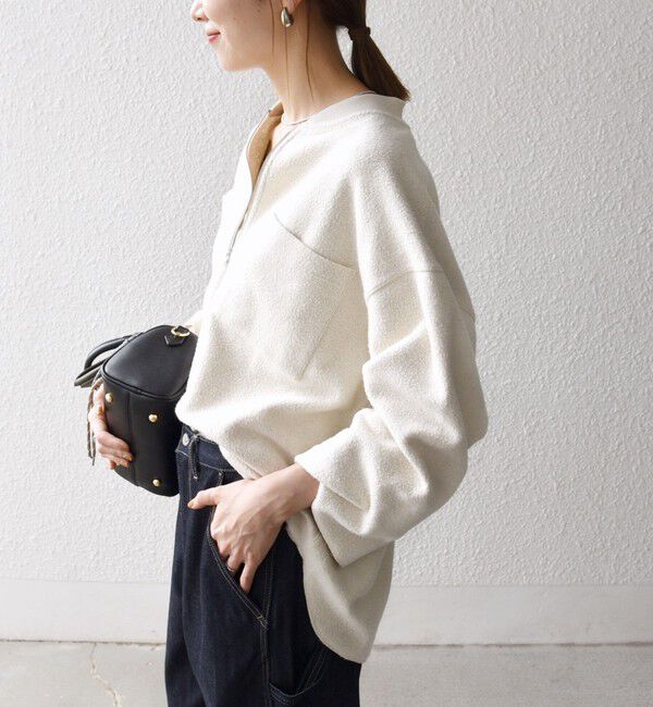 SHIPS any「SHIPS any:〈洗濯機可能〉フリース ライク ハーフジップ ポケット プルオーバー」|Tシャツ・カットソー|