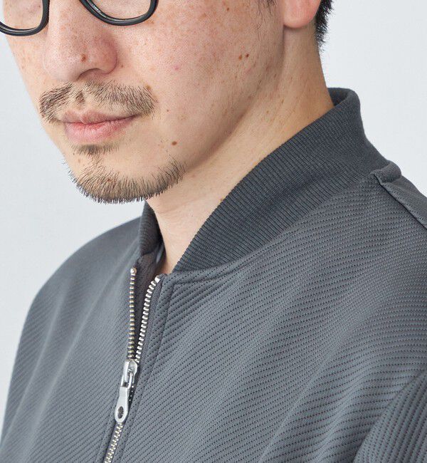 SHIPS「【WEB限定】SHIPS: ツイル ダンボール ニット MA-1 ブルゾンジャケット」|ミリタリージャケット|