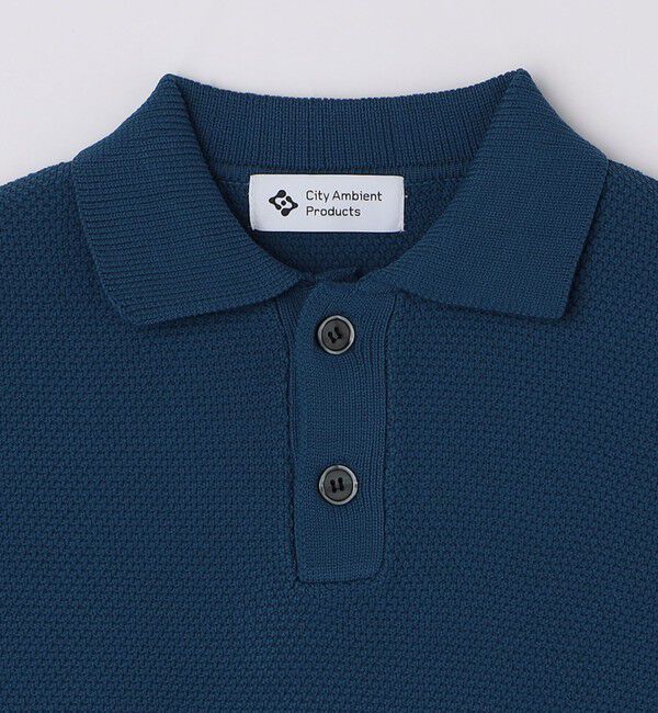 SHIPS「City Ambient Products:〈手洗い可能〉ポリエステル メッシュ ニット ポロ ロングスリーブ」|ニット・セーター|