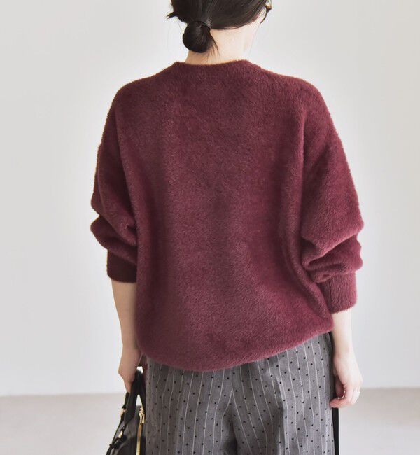 quaranciel「quaranciel:〈手洗い可能〉ファーライク クルーネック ニット プルオーバー」|ニット・セーター|