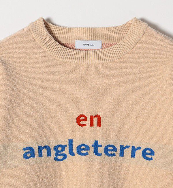 SHIPS any「SHIPS any:〈手洗い可能〉モールヤーン クルーネック ロゴ 千鳥柄 プルオーバー」|ニット・セーター|