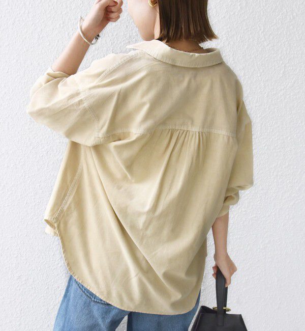 SHIPS for women「【WEB限定】〈洗濯機可能〉コーデュロイ ギャザー シャツ 羽織」|シャツ・ブラウス|