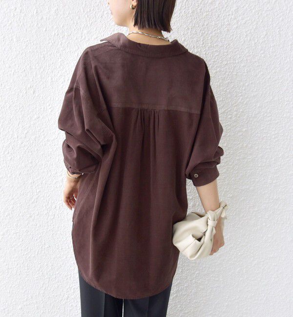 SHIPS for women「【WEB限定】〈洗濯機可能〉コーデュロイ ギャザー シャツ 羽織」|シャツ・ブラウス|