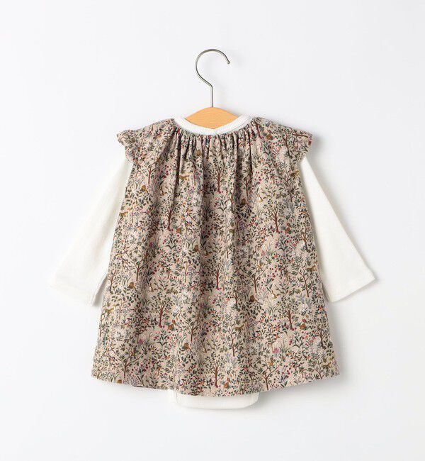 SHIPS KIDS「SHIPS KIDS:70～80cm / コーデュロイ ジャンスカ&times; テレコ ロンパース セット」|ロンパース|