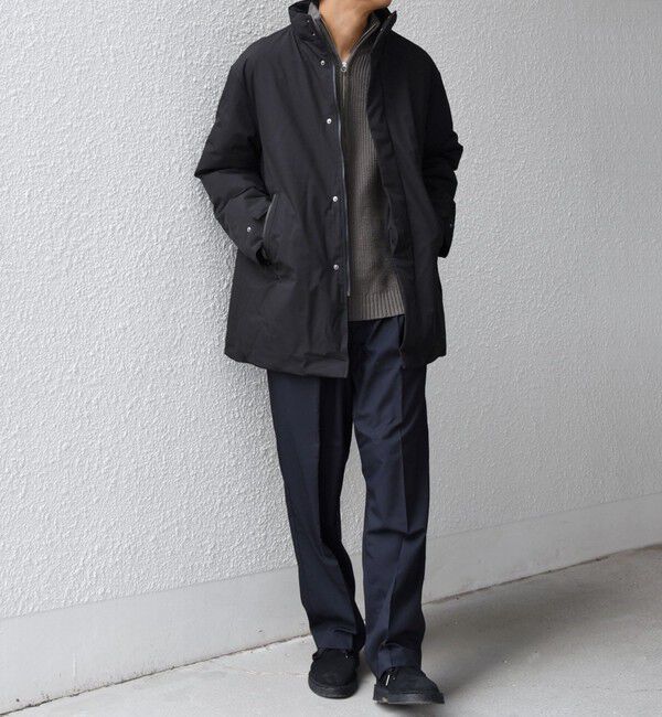 SHIPS any「【WEB限定】SHIPS any:〈撥水/防風等〉多機能 スタンドカラー ダウン ミドル コート 25AW◇」|ダウン|