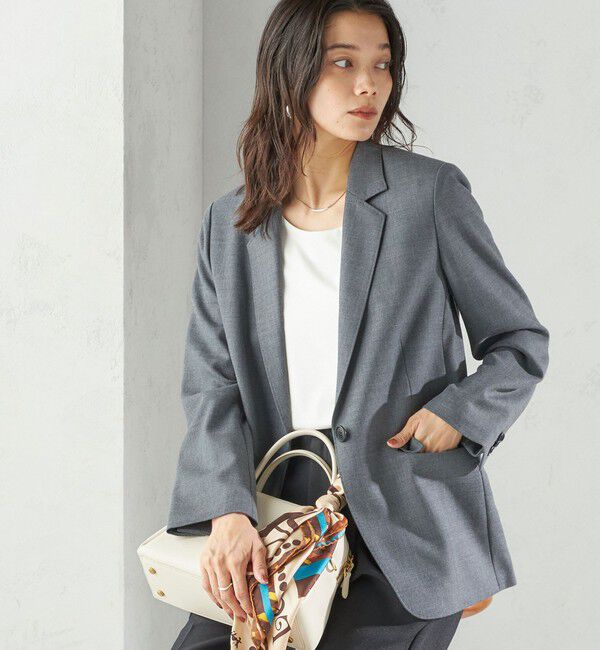 SHIPS for women「ウーステッド テーラード ジャケット（セットアップ対応）」|テーラードジャケット|グレー